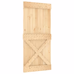 Porta Scorrevole con Set Hardware 95x210 cm Legno Massello Pinocod mxl 70198 - Vista aggiuntiva 3