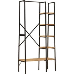 Appendiabiti con Ripiani 90x40x190cm Legno Massello Mango Ferro Vidaxl 45309