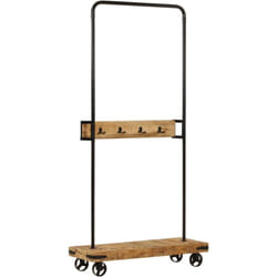 Appendiabiti con Ruote 90x35x190cm Legno Massello Mango e Ferro Vidaxl 85637