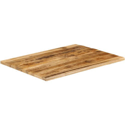 Piano Tavolo 90x80x3,8 cm Bordi Vivi Legno di Mango Grezzo Vidaxl 682984