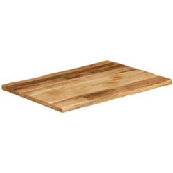 Piano Tavolo Bordi Vivi 70x60x3,8cm Legno Massello Mango Grezzo vidaXL389222