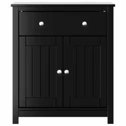 vidaXL Mobile da Bagno BERG Nero 69,5x34x80 cm Legno Massello di Pino - Vista aggiuntiva 3