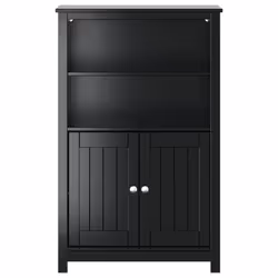 vidaXL Mobile da Bagno BERG Nero 69,5x34x110 cm Legno Massello di Pino - Vista aggiuntiva 3