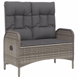 Set da Pranzo da Giardino 2 pz con Cuscini in Polyrattan Grigiocod mxl 101063 - Vista aggiuntiva 3