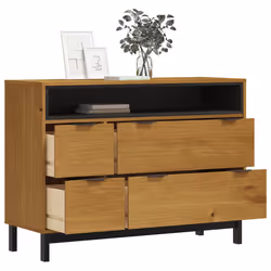 vidaXL Cassettiera FLAM 110x40x80 cm in Legno Massello di Pino - Vista aggiuntiva 3