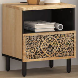 Comodino 40x33x46 cm in Legno Massello di Mangocod mxl 112229