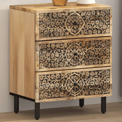 Vidaxl - Comodino 50x33x60 cm in Legno Massello di Mango 69293