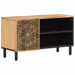 Mobile Porta TV 80x31x46 cm in Legno Massello di Mangocod mxl 88219 - Vista aggiuntiva 2