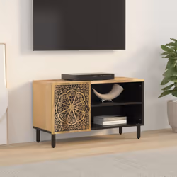 Mobile Porta TV 80x31x46 cm in Legno Massello di Mangocod mxl 88219 - Vista aggiuntiva 3