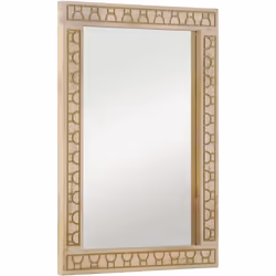 Aggiungete un tocco esteticamente gradevole all'arredamento della vostra casa con questo specchio da bagno. Legno massello di ...