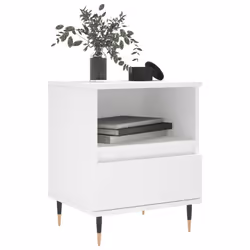 Comodini 2pz Bianchi 40x35x50 cm in Legno Multistratocod mxl 102532 - Vista aggiuntiva 3