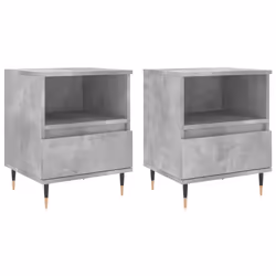 Comodini 2pz Grigio Cemento 40x35x50 cm in Legno Multistratocod mxl 102511 - Vista aggiuntiva 2