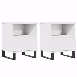VidaXL 830637, Bianco, Metallo, Legno, 400 mm, 350 mm, 500 mm, 2 pz