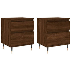 Vidaxl - Comodini 2pz Rovere Marrone 40x35x50 cm in Legno Multistrato