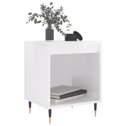 Comodini 2pz Bianco Lucido 40x35x50 cm in Legno Multistratocod mxl 126479 - Vista aggiuntiva 3