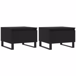 Tavolini da Salotto 2pz Neri 50x46x35 cm in Legno Multistratocod mxl 78860 - Vista aggiuntiva 2