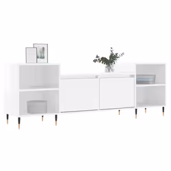 Mobile Porta TV Bianco Lucido 160x35x55 cm in Legno Multistratocod mxl 126800 - Vista aggiuntiva 3