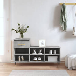 Scarpiera Grigio Cemento 102x36x60 cm in Legno Multistrato Vidaxl 37514