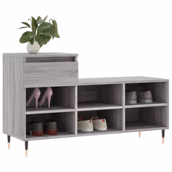 Scarpiera Grigio Sonoma 102x36x60 cm in Legno Multistratocod mxl 126738 - Vista aggiuntiva 3