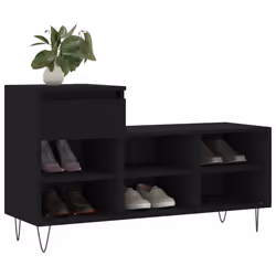 Scarpiera Nera 102x36x60 cm in Legno Multistratocod mxl 102780 - Vista aggiuntiva 3
