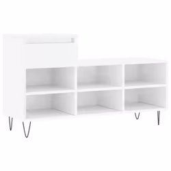 Scarpiera Bianco Lucido 102x36x60 cm in Legno Multistratocod mxl 78840 - Vista aggiuntiva 2
