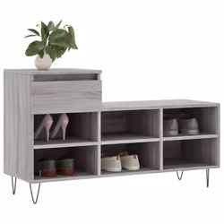 Scarpiera Grigio Sonoma 102x36x60 cm in Legno Multistratocod mxl 78795 - Vista aggiuntiva 3