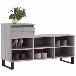 Scarpiera Grigio Sonoma 102x36x60 cm in Legno Multistratocod mxl 102768 - Vista aggiuntiva 3