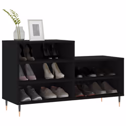 Scarpiera Nera 102x36x60 cm in Legno Multistratocod mxl 126494 - Vista aggiuntiva 3