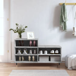 Scarpiera Grigio Cemento 102x36x60 cm in Legno Multistrato Vidaxl 81319