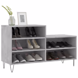Scarpiera Grigio Cemento 102x36x60 cm in Legno Multistratocod mxl 102763 - Vista aggiuntiva 3