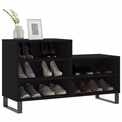 Scarpiera Nera 102x36x60 cm in Legno Multistratocod mxl 126487 - Vista aggiuntiva 3