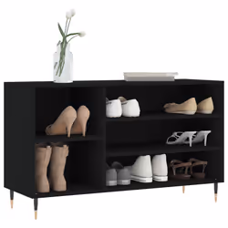 Scarpiera Nera 102x36x60 cm in Legno Multistratocod mxl 126493 - Vista aggiuntiva 3