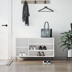 Scarpiera Bianco Lucido 102x36x60 cm in Legno Multistrato Vidaxl Bianco