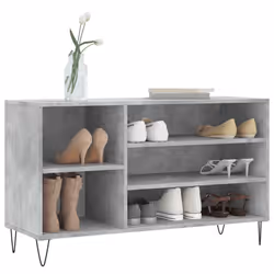 Scarpiera Grigio Cemento 102x36x60 cm in Legno Multistratocod mxl 102789 - Vista aggiuntiva 3