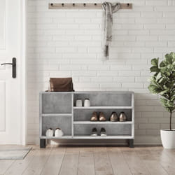 Vidaxl - Scarpiera Grigio Cemento 102x36x60 cm in Legno Multistrato