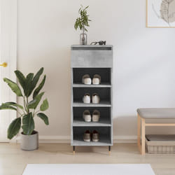 Scarpiera Grigio Cemento 40x36x105 cm in Legno Multistrato vidaXL 80906