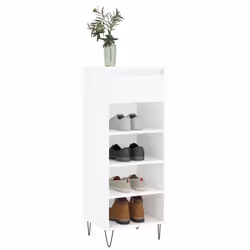 Scarpiera Bianco Lucido 40x36x105 cm in Legno Multistratocod mxl 78913 - Vista aggiuntiva 3