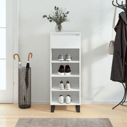 Scarpiera Bianco Lucido 40x36x105 cm in Legno Multistrato vidaXL 41836