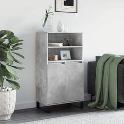 Vidaxl - Credenza Grigio Cemento 60x36x110 cm in Legno Multistrato