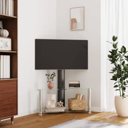 Supporto tv Angolare 2 Livelli per 32-70 Pollici Nero e Argento Vidaxl 14106