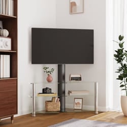 vidaXL Supporto TV Angolare 3 Livelli per 32-70 Pollici Nero e Argento
