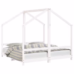 Giroletto per Bambini Bianco 2x(80x160)cm Legno Massello Pinocod mxl 83714 - Vista aggiuntiva 2