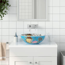 Vidaxl - Lavabo da Appoggio Multicolore Rotondo Φ41x14 cm Ceramica
