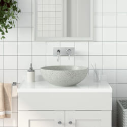 Vidaxl - Lavabo da Appoggio Grigio Rotondo Φ41x14 cm Ceramica 51655