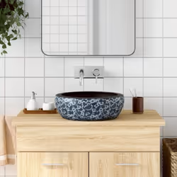 Questo lavabo da appoggio è un complemento elegante e intramontabile per qualsiasi bagno, servizio igienico o toilette. Mater ...