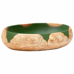Lavabo da Appoggio Verde e Marrone Ovale 59x40x15 cm Ceramicacod mxl 83585 - Vista aggiuntiva 2