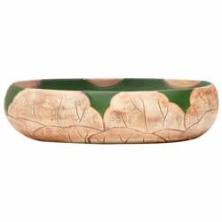 Lavabo da Appoggio Verde e Marrone Ovale 59x40x15 cm Ceramicacod mxl 83585 - Vista aggiuntiva 3