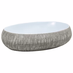 Lavabo da Appoggio Grigio e Blu Ovale 59x40x15 cm Ceramicacod mxl 107523 - Vista aggiuntiva 2
