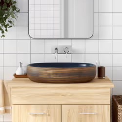 Questo lavabo da appoggio è un complemento elegante e intramontabile per qualsiasi bagno, servizio igienico o toilette. Mater ...