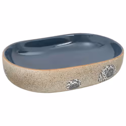 Lavabo da Appoggio Sabbia e Blu Ovale 59x40x14 cm Ceramicacod mxl 83589 - Vista aggiuntiva 2